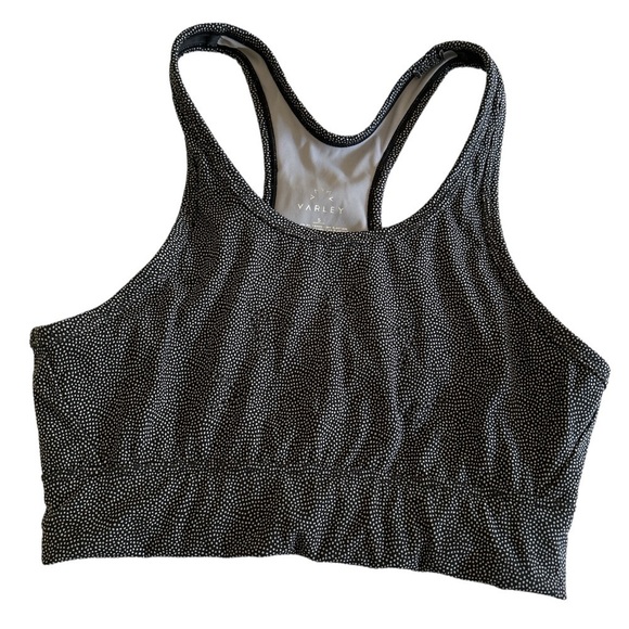 Varley Berkeley Racerback Sports Bra in Black and Tan Mini Dots - Size Small - Picture 1 of 7